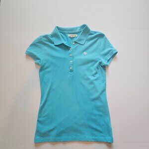 Aeropostale Women's Medium Short Sleeve A87 Pique Polo Shirt in Dazzling Blue
